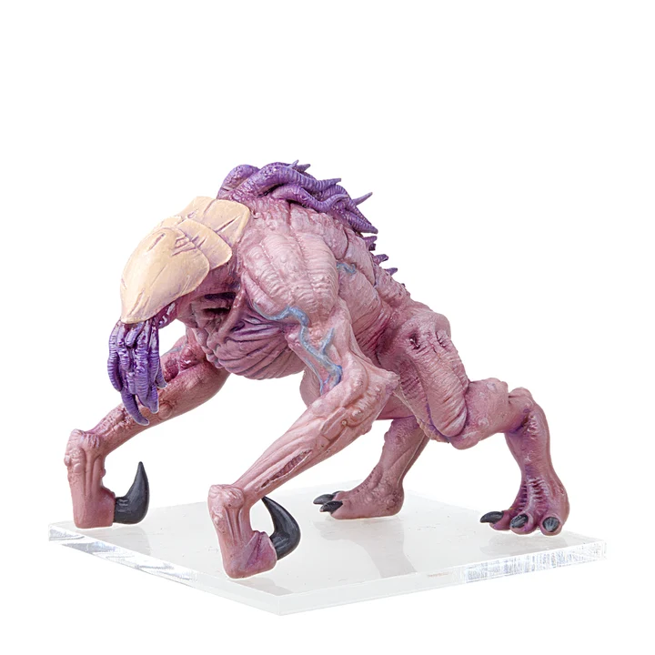painted miniatures of quadrupedal flesh monster with tentacle mouth