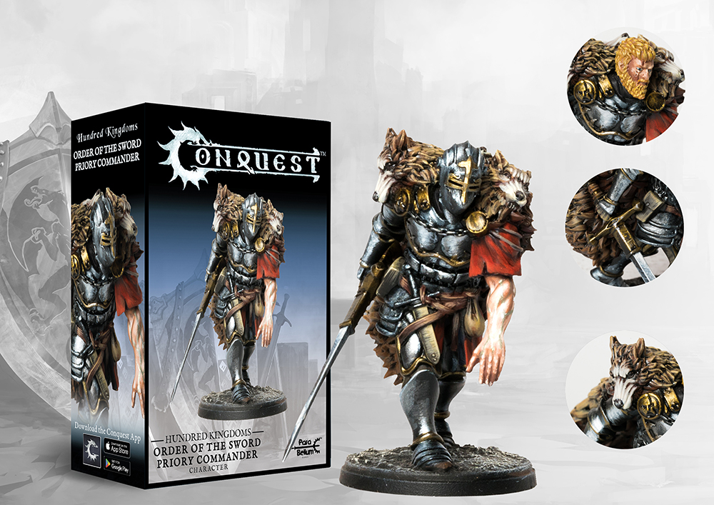 painted priory commander miniature and box