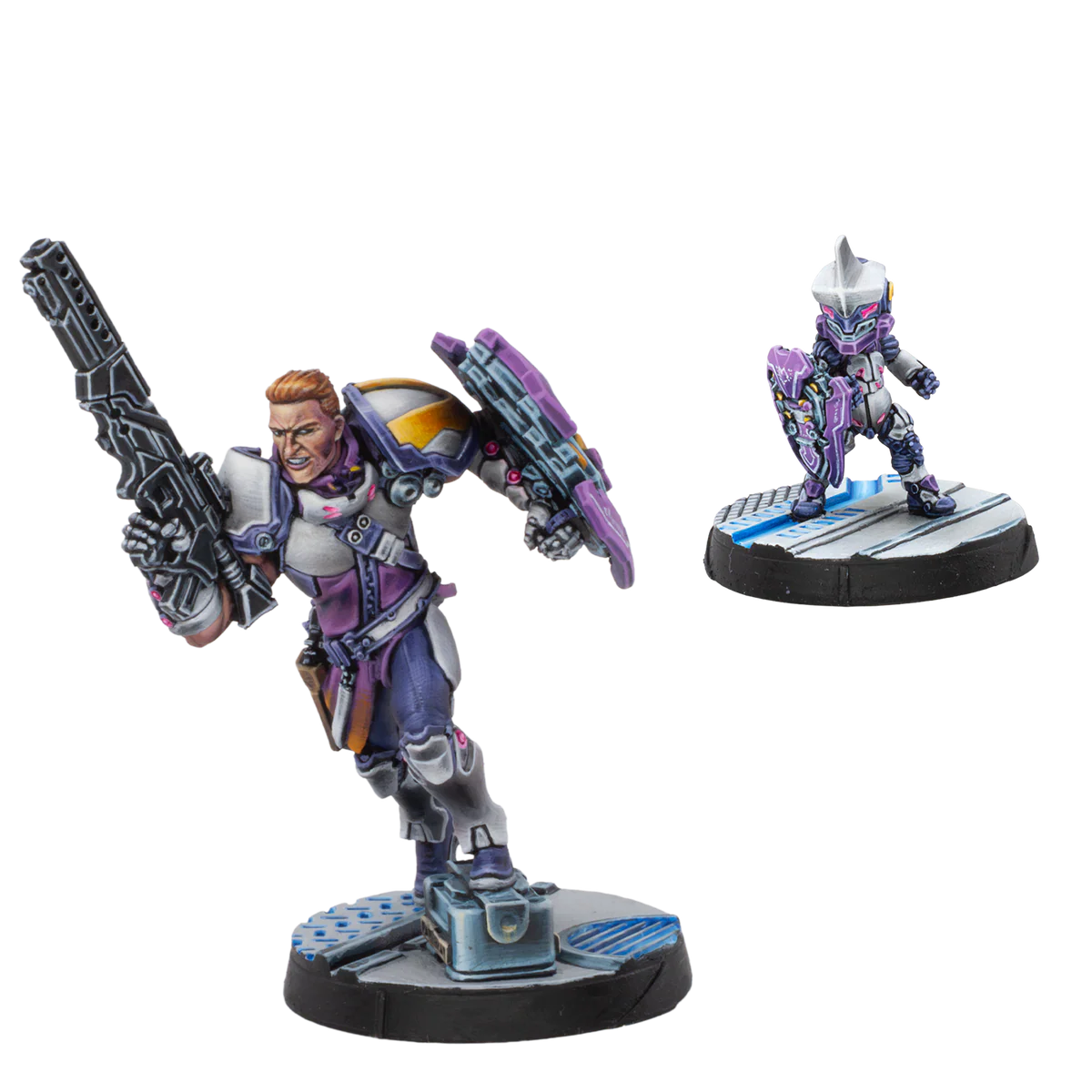 painted solider and tiny robot miniatures