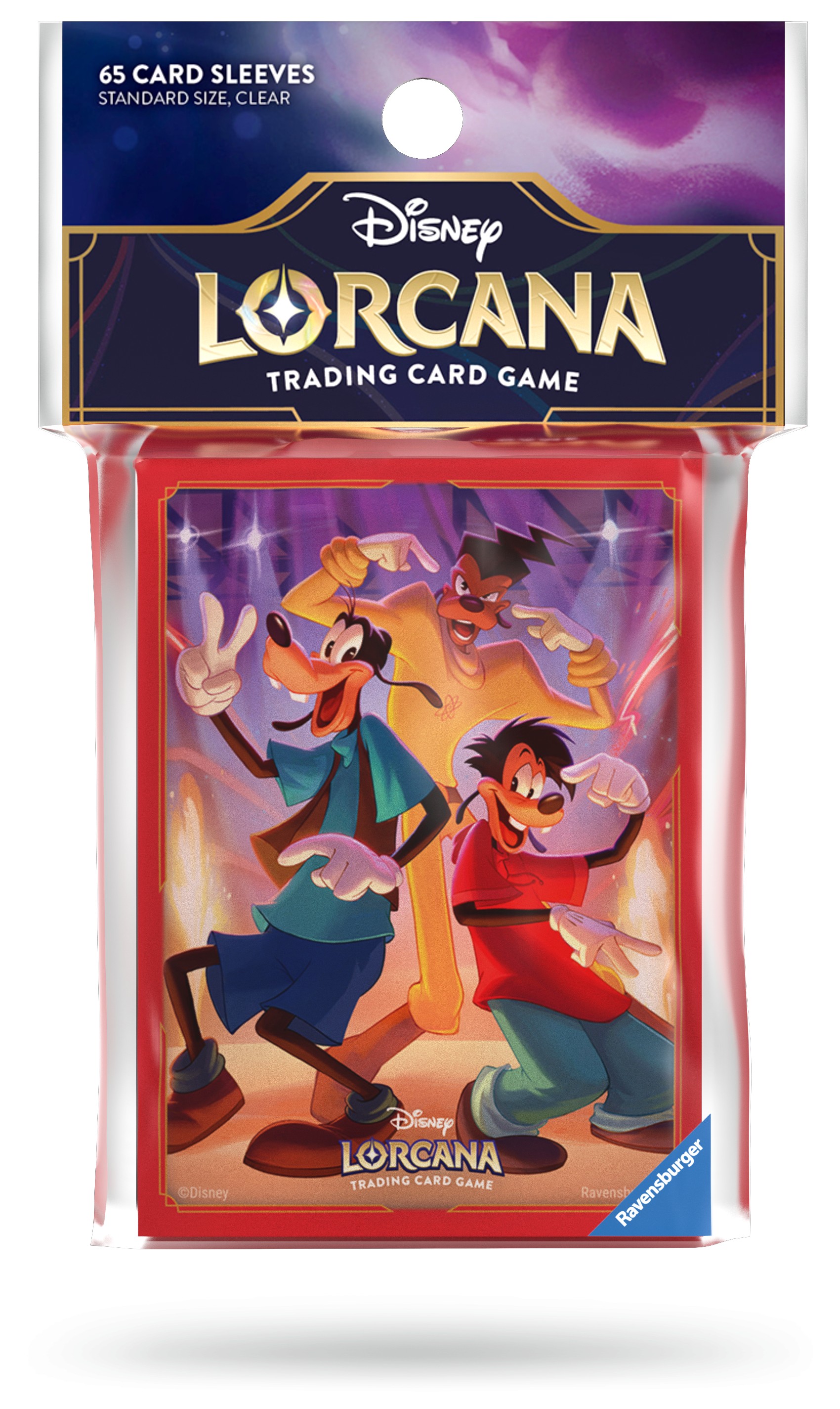 plastic pack with art sleeves featuring goofy, max, and powerline