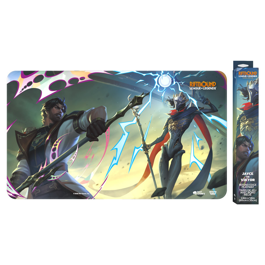 play mat featuring dueling jayce and viktor art