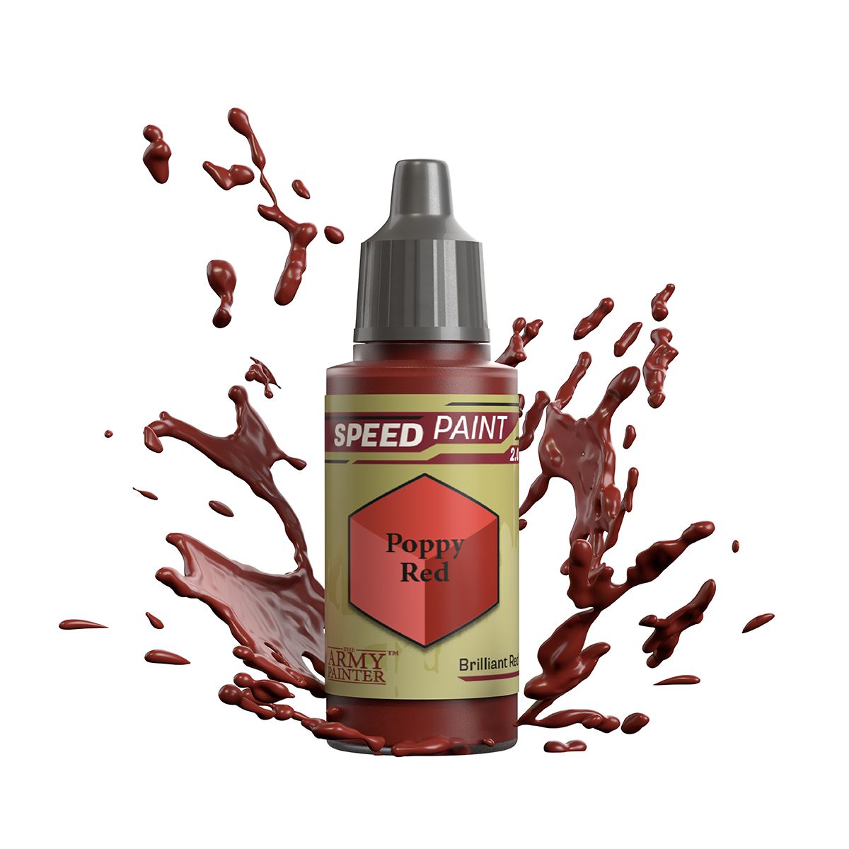 poppy red paint bottle