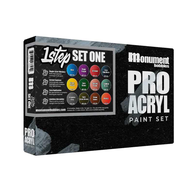 pro acryl one step paint box of twelve