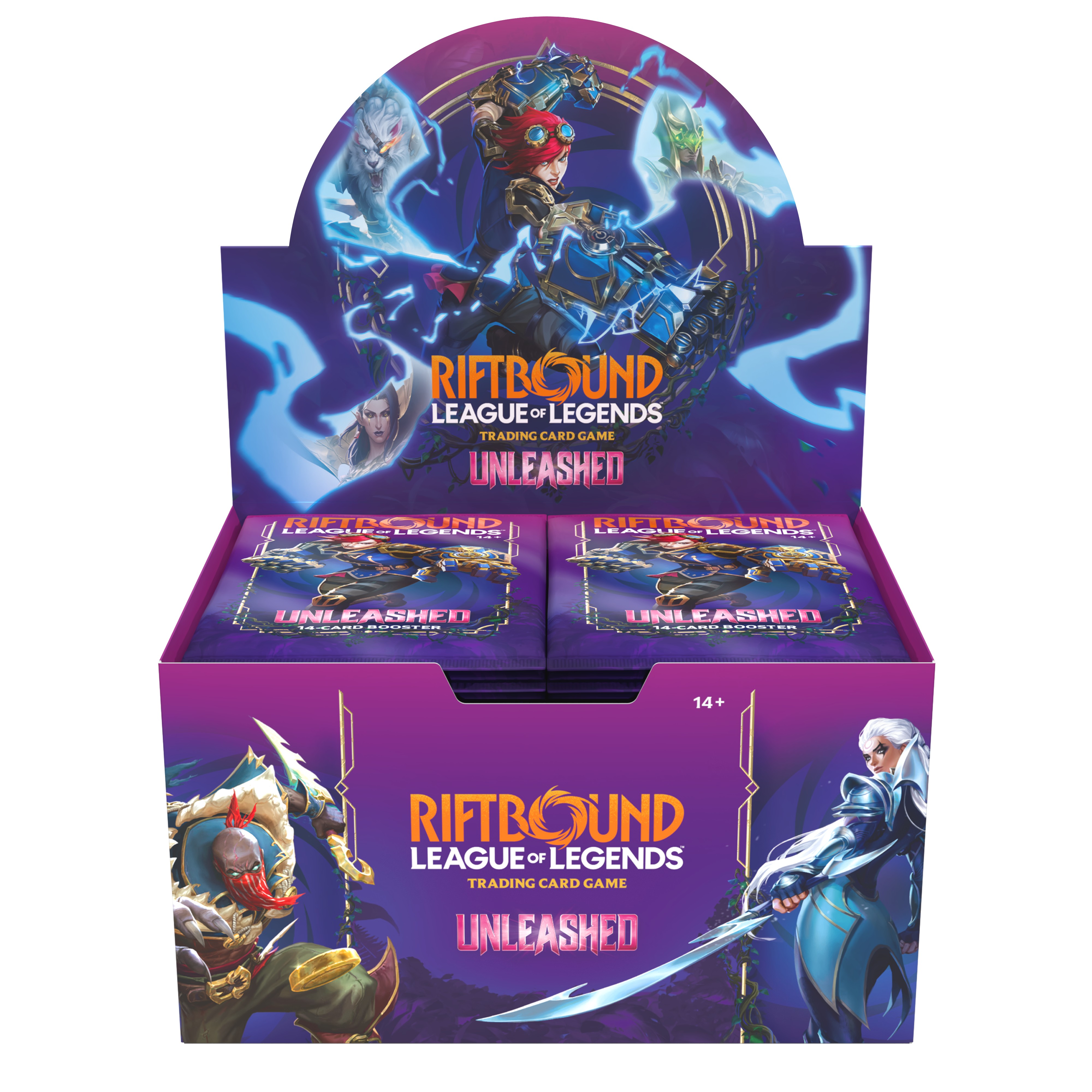 purple and magenta open booster display