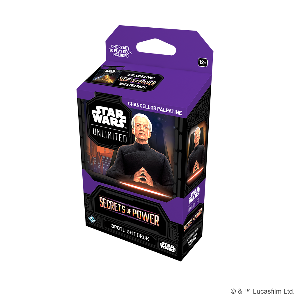purple deck box featuring chancellor palpatine