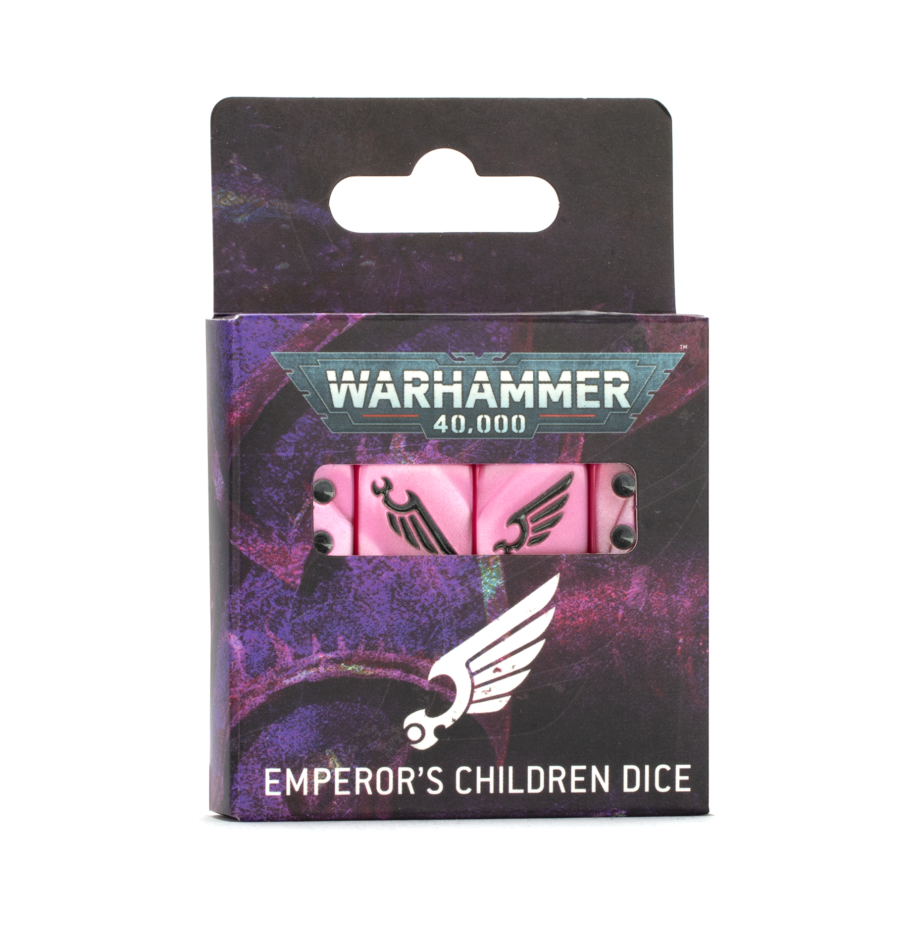 purple pack of pink dice