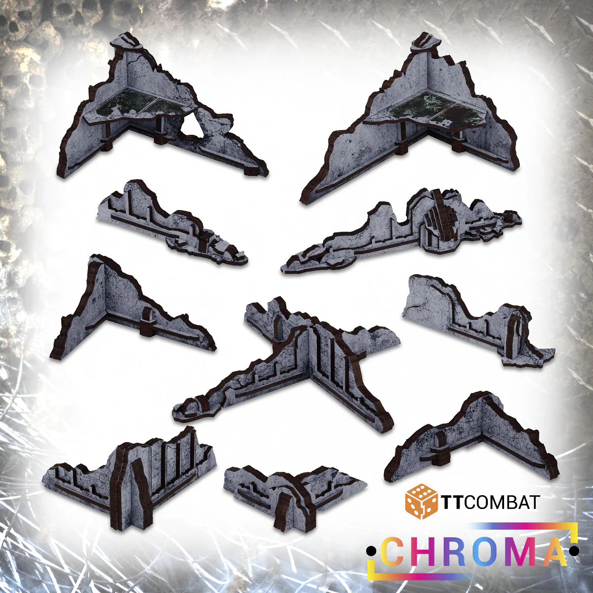 ruined wall corners built terrain