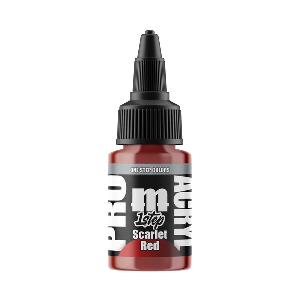 scarlet red paint bottle