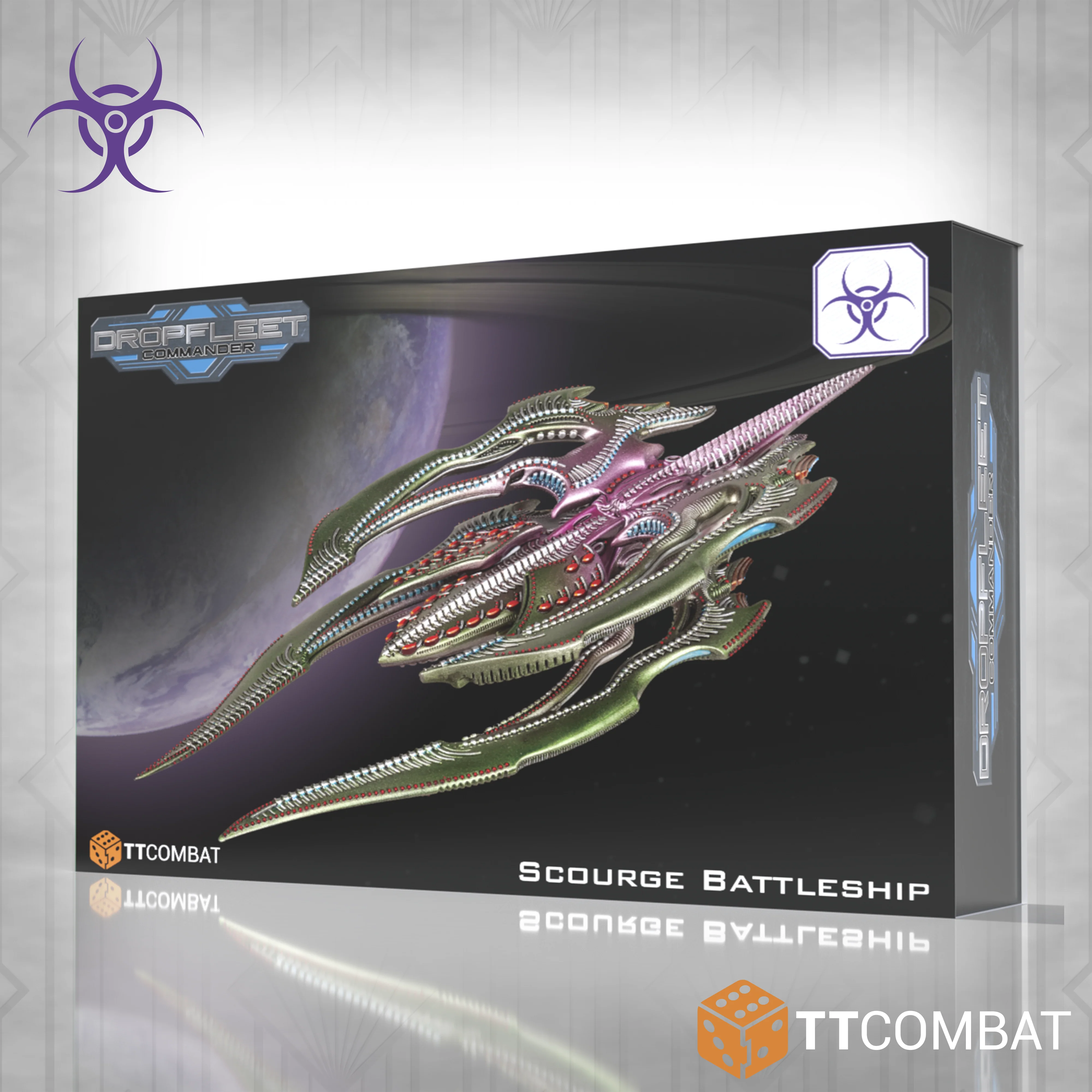 scourge battle ship front of box