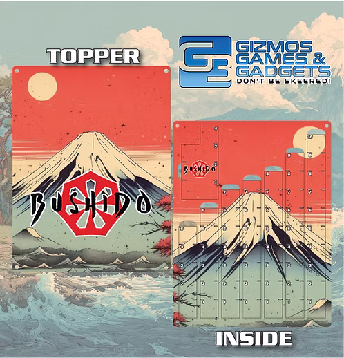 set of acrylic rulers with bushido logo and mt fuji graphic