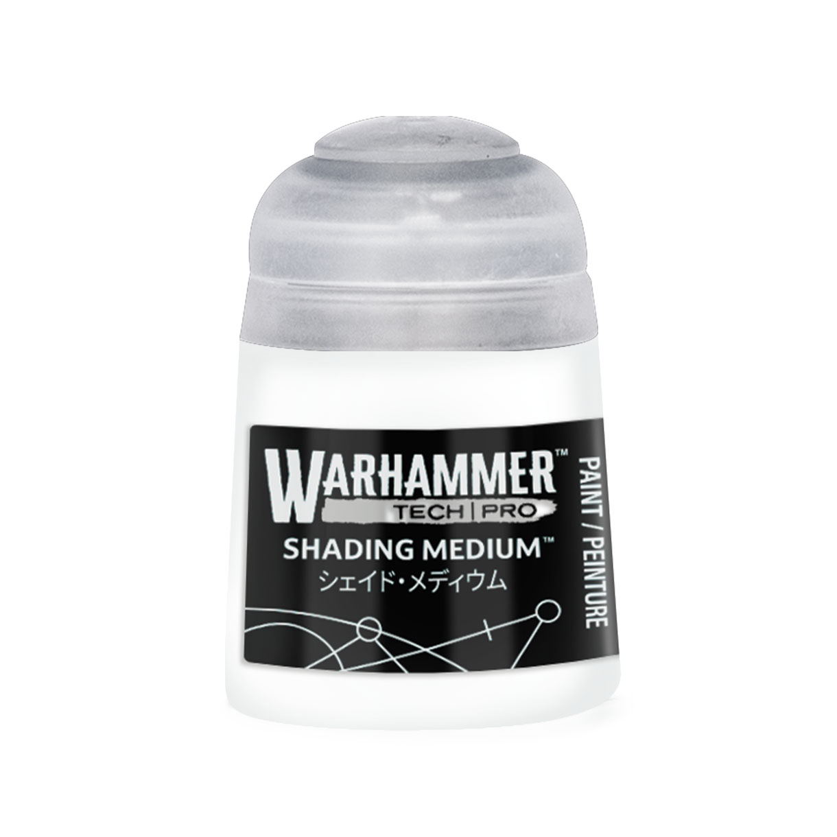 pot of translucent white technical paint