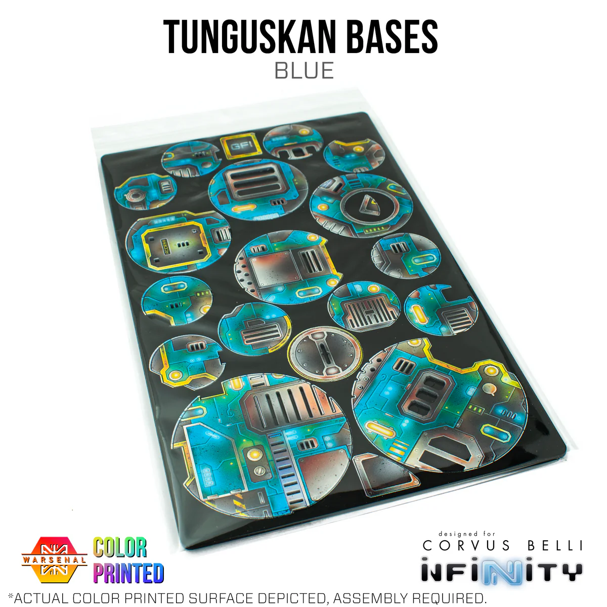 sheet of 15 teal tunguskan bases