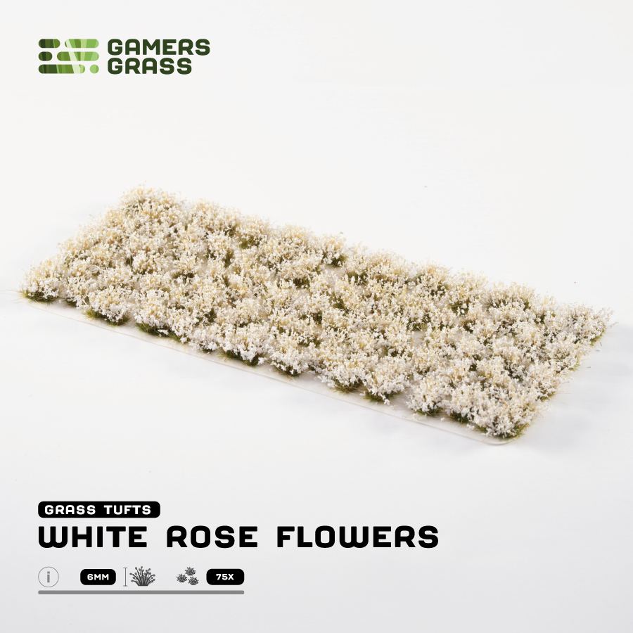 sheet of 75 white flower tufts