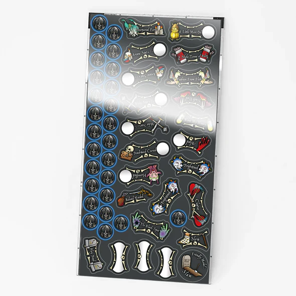 sheet of acrylic tokens