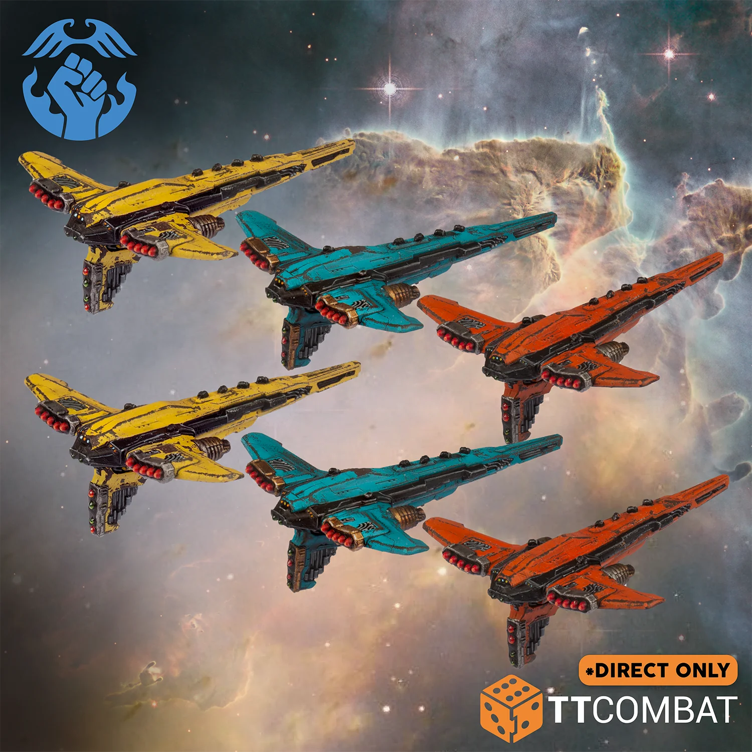 six painted resistance corvettes