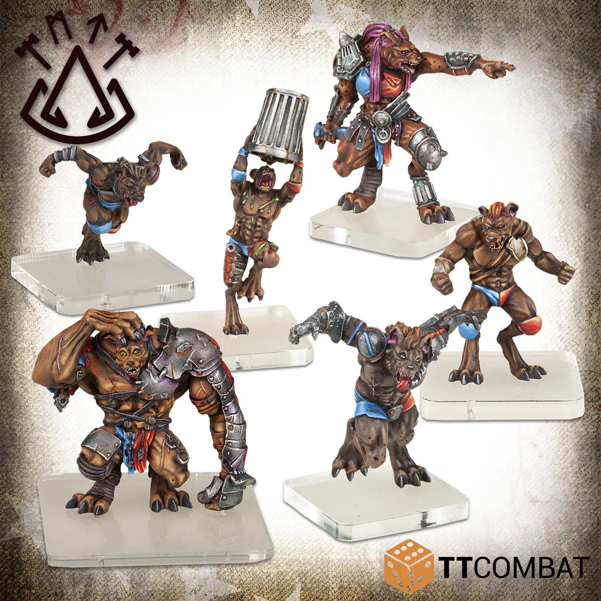 six painted slum dog scrappers miniatures