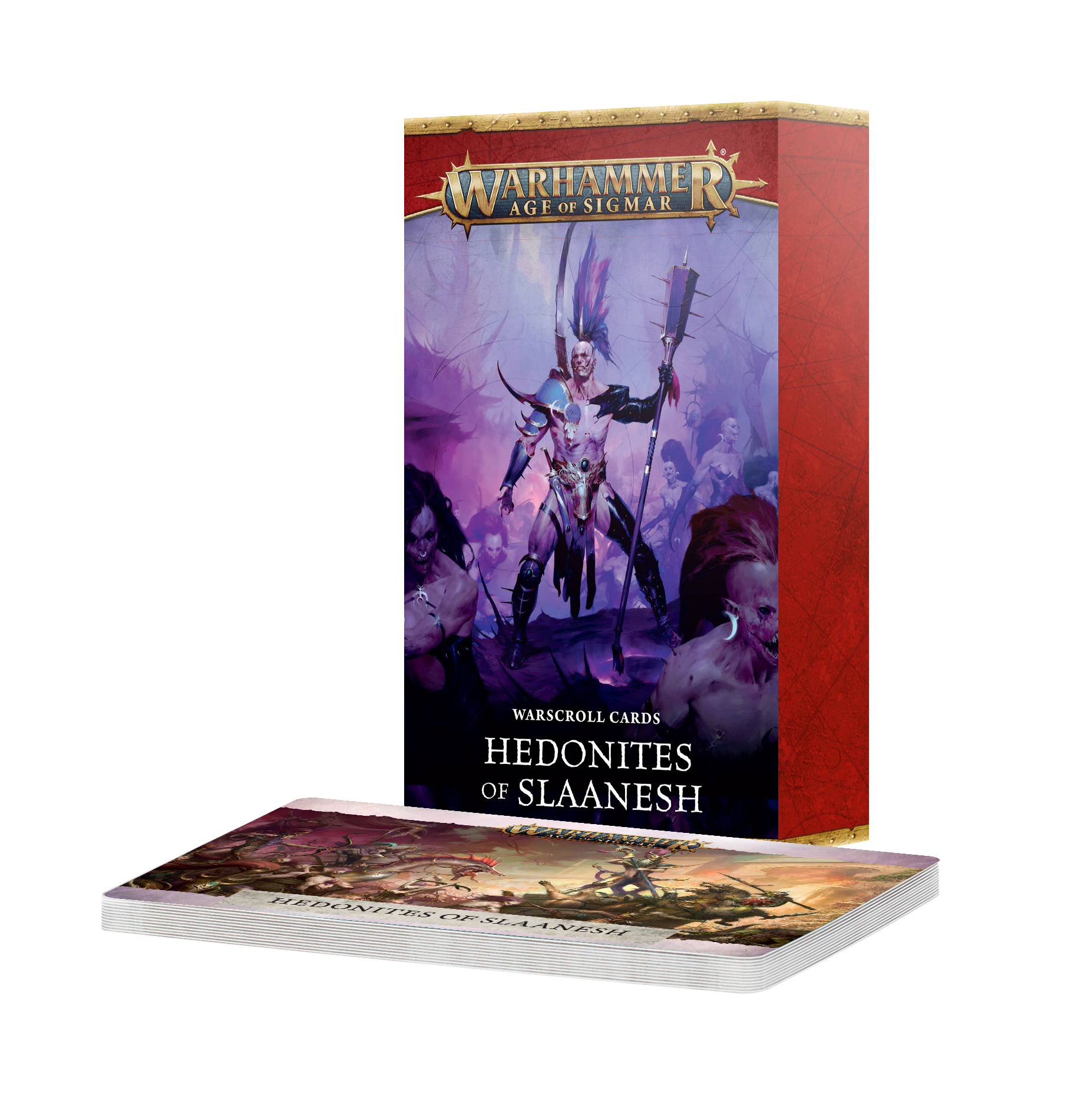 slaanesh war scroll cards front of pack