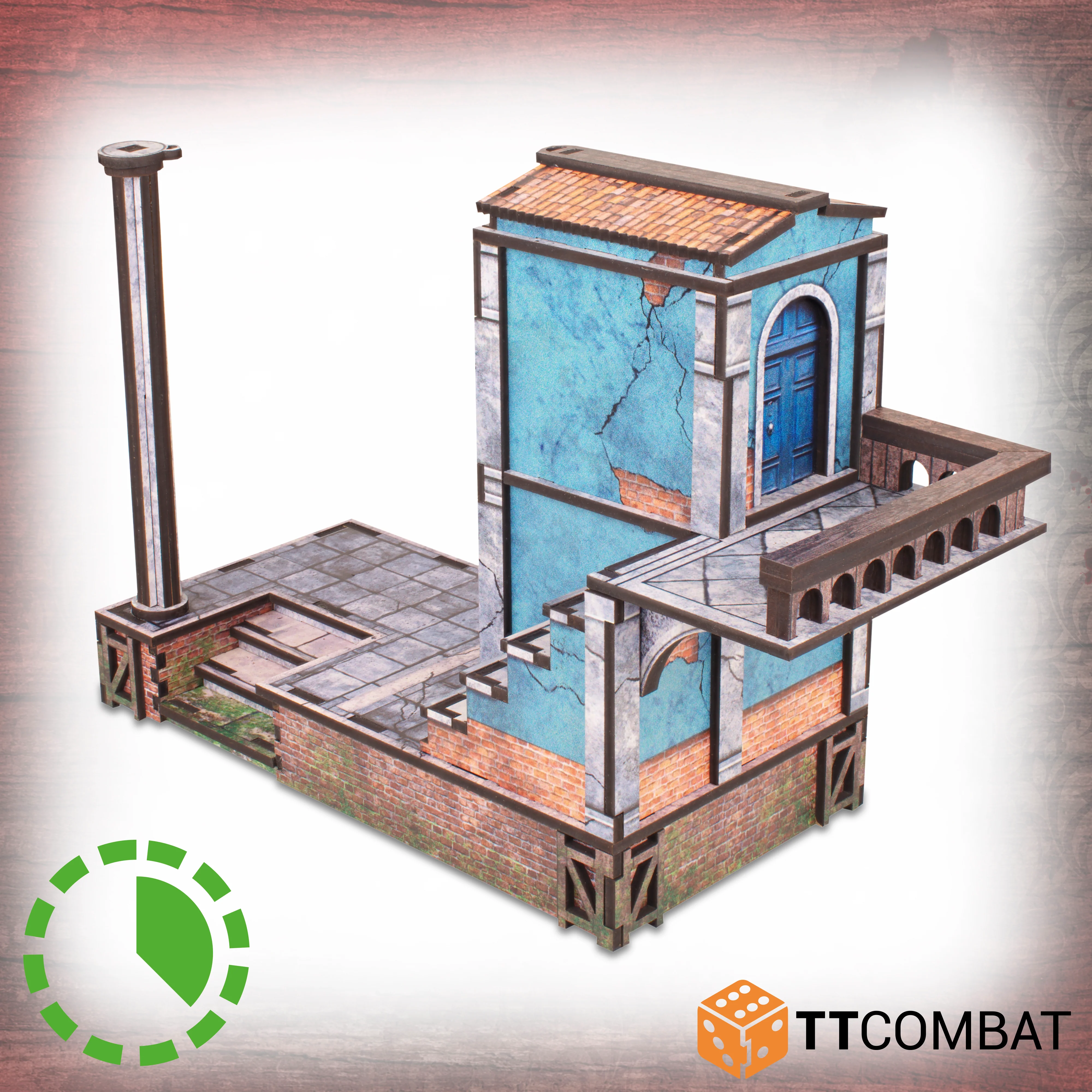 small build building and canal stairs