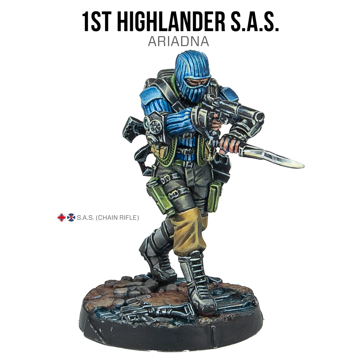 solider in blue balaclava painted miniature