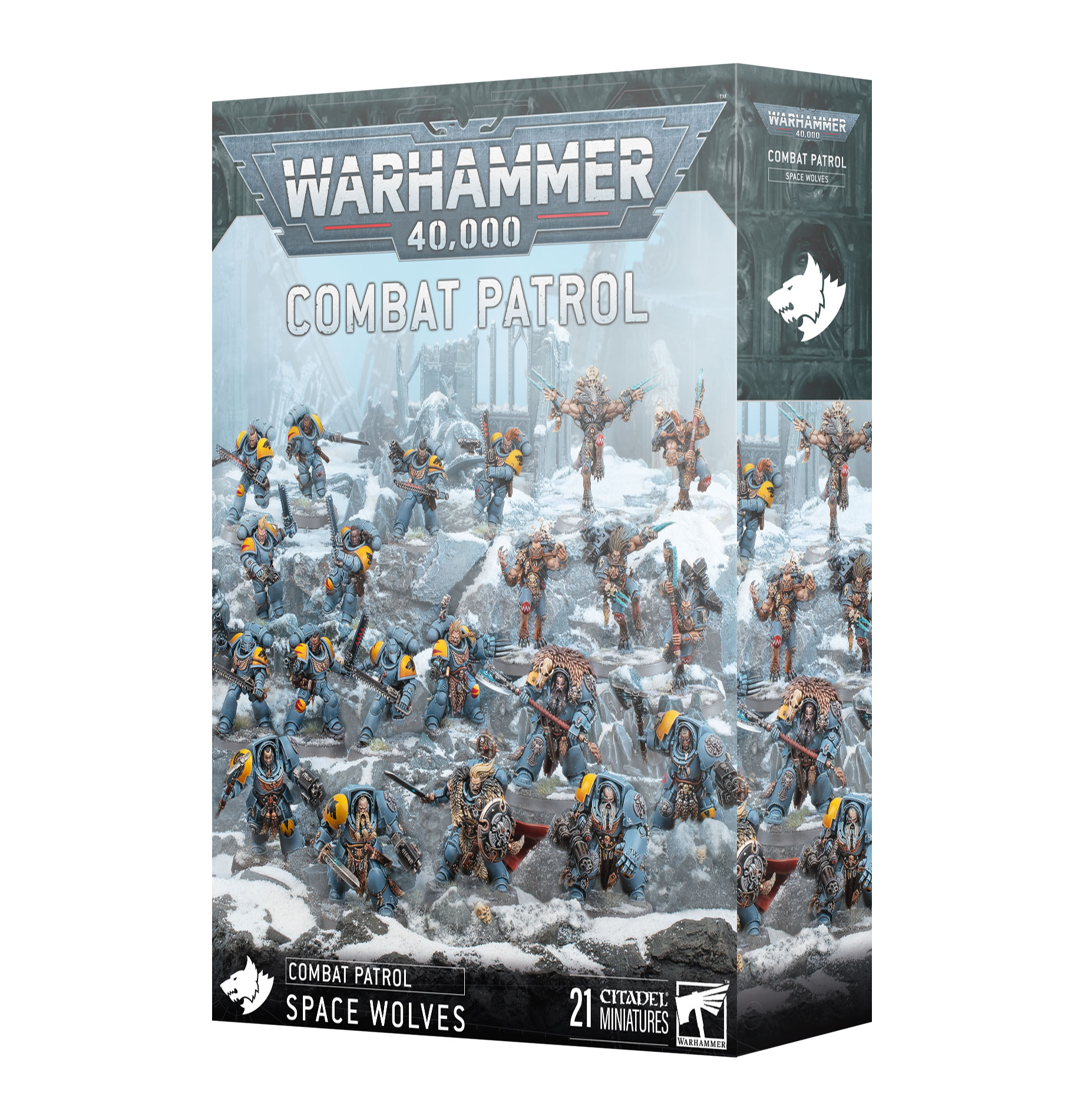 space wolves combat patrol front of box