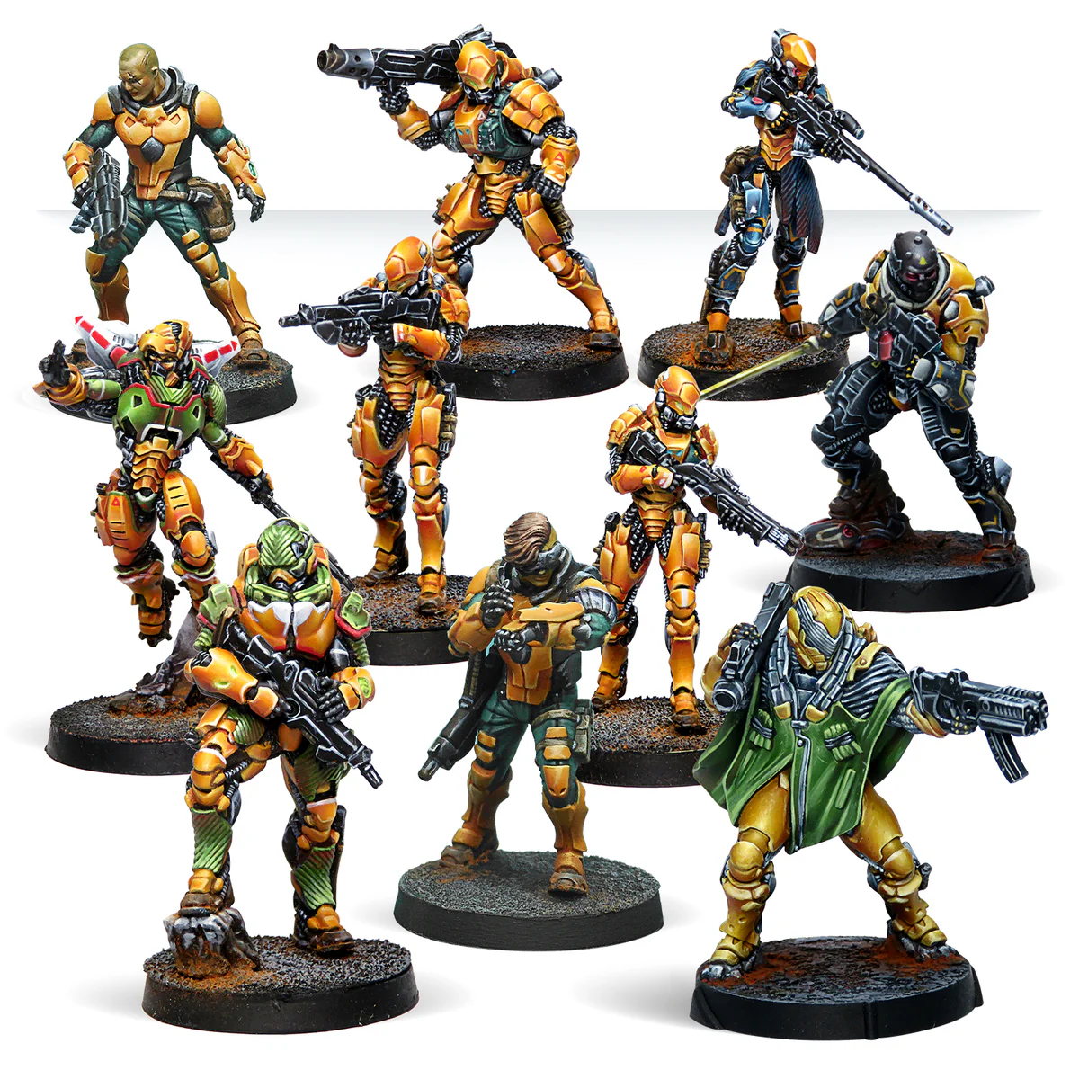 ten painted yu jing miniatures