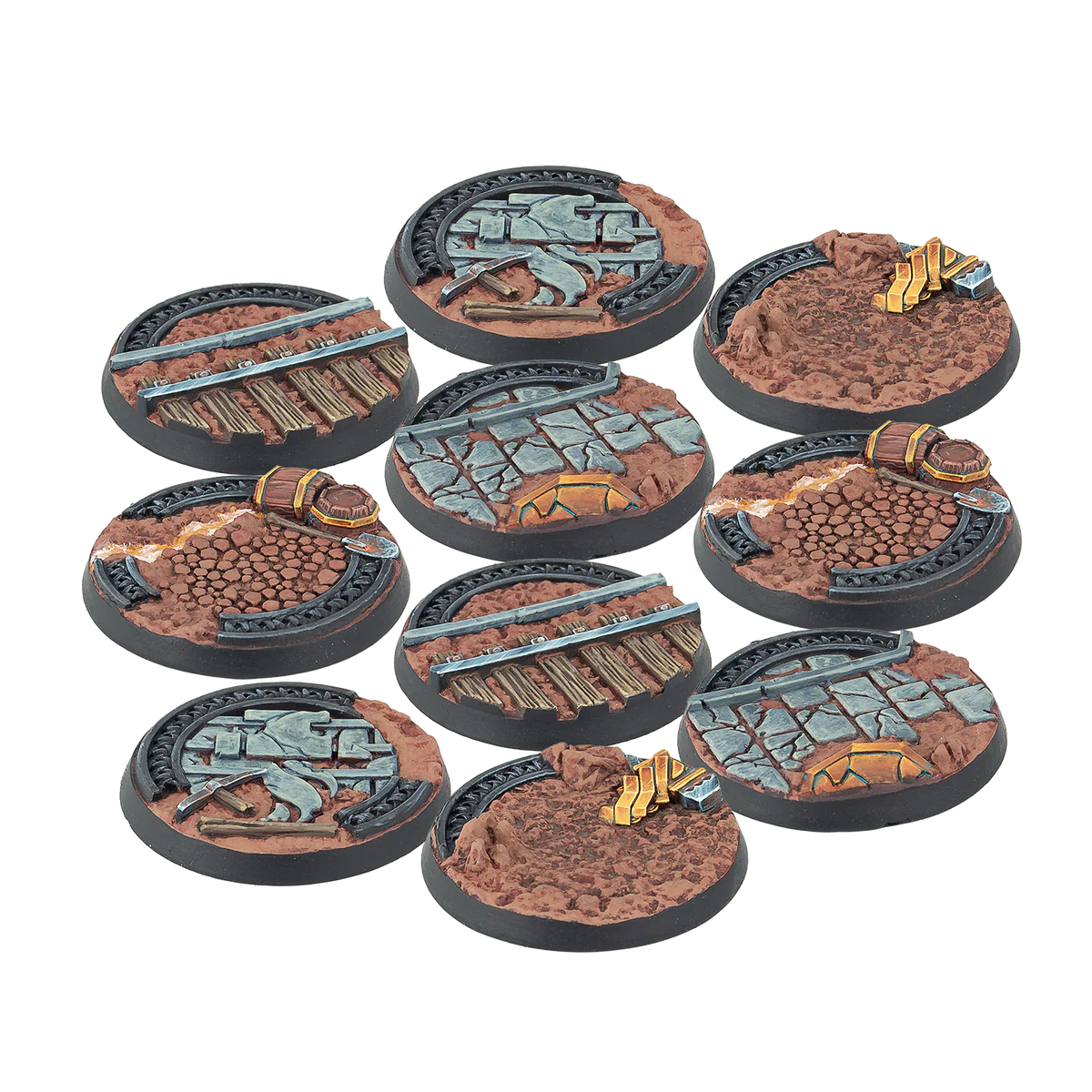 ten rail road themed bases