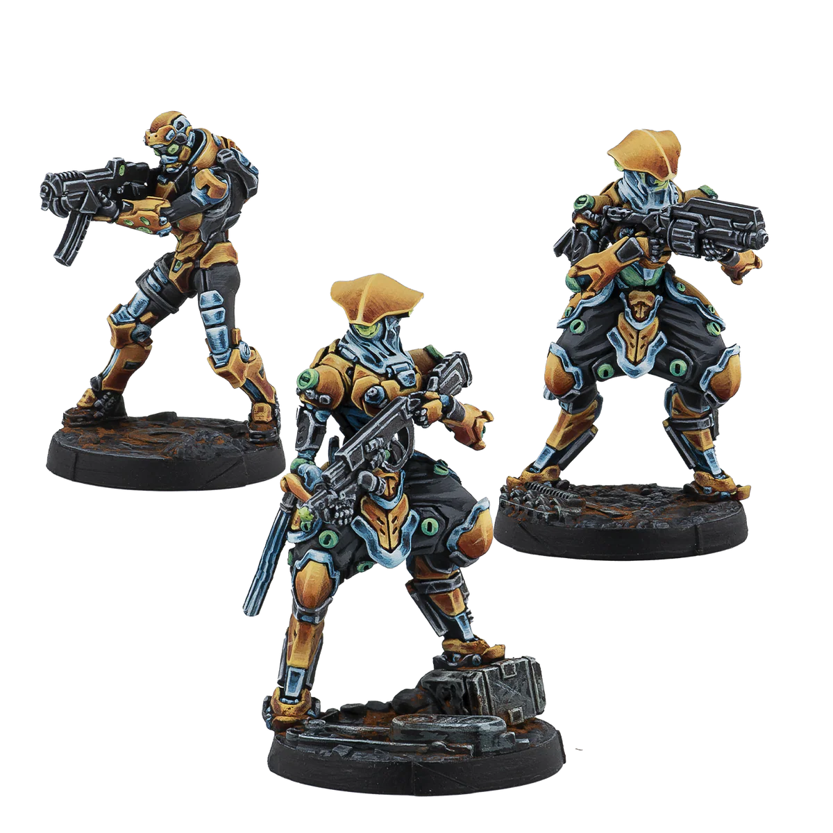three painted imperial service miniatures