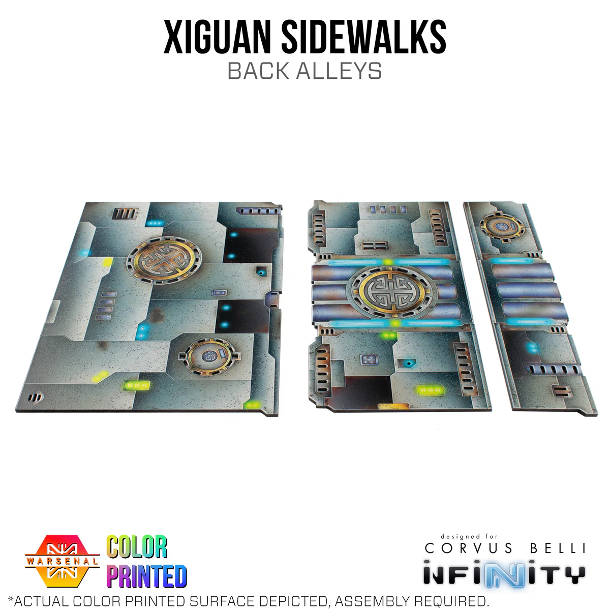 three sidewalk terrain pieces