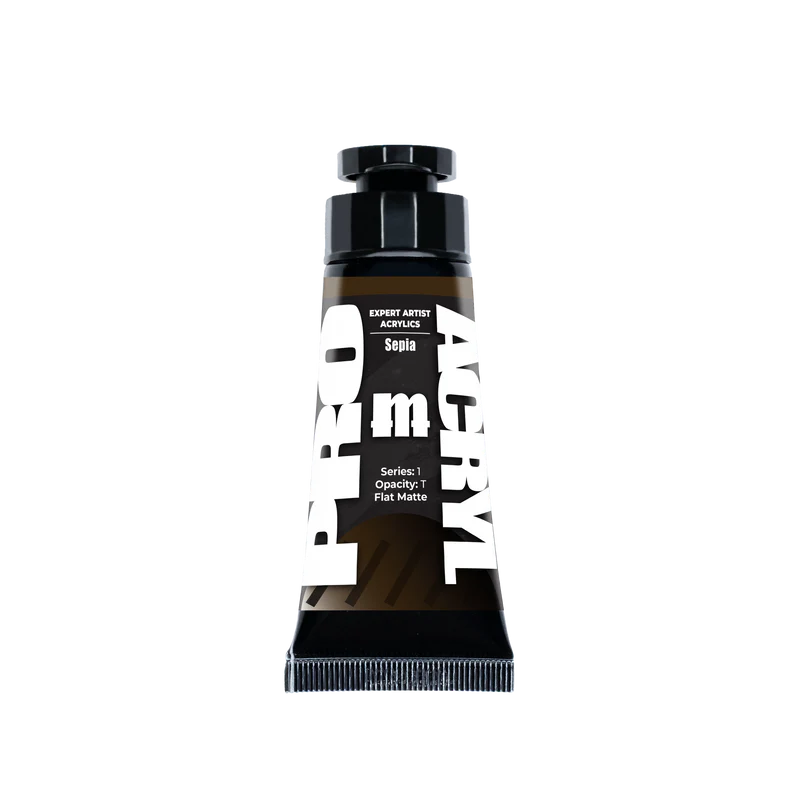 tube of sepia brown paint