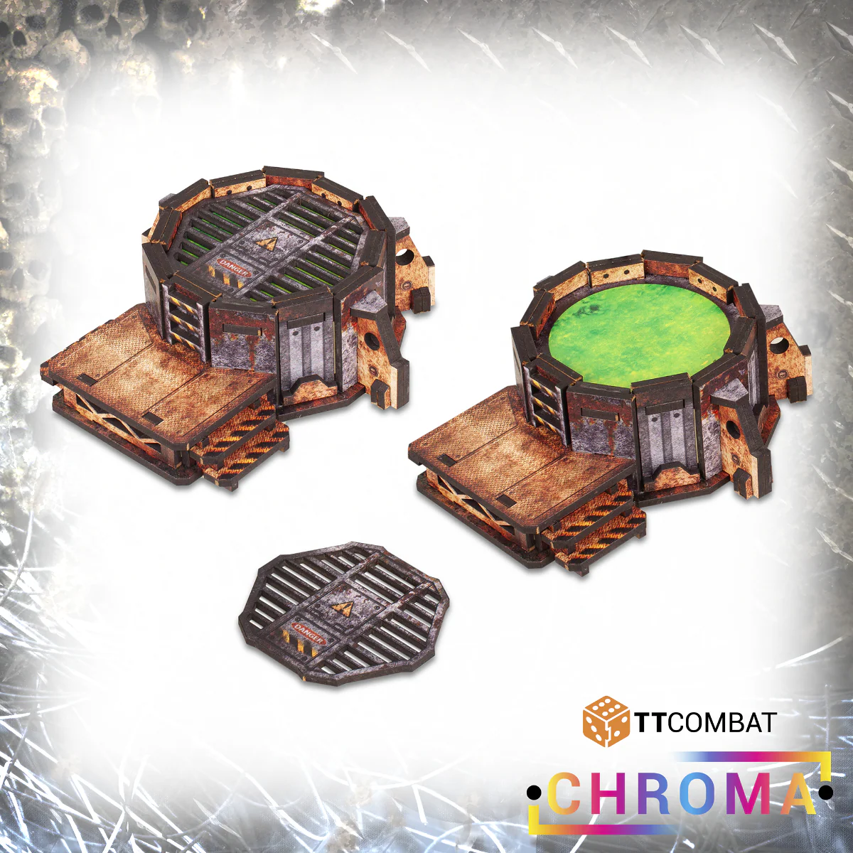 two circular acid vats built terrain
