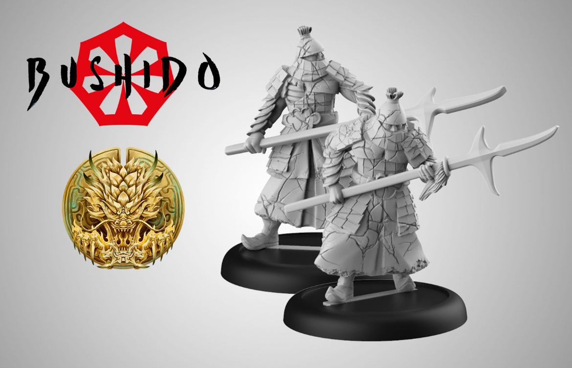 two imperial stone warrior miniatures