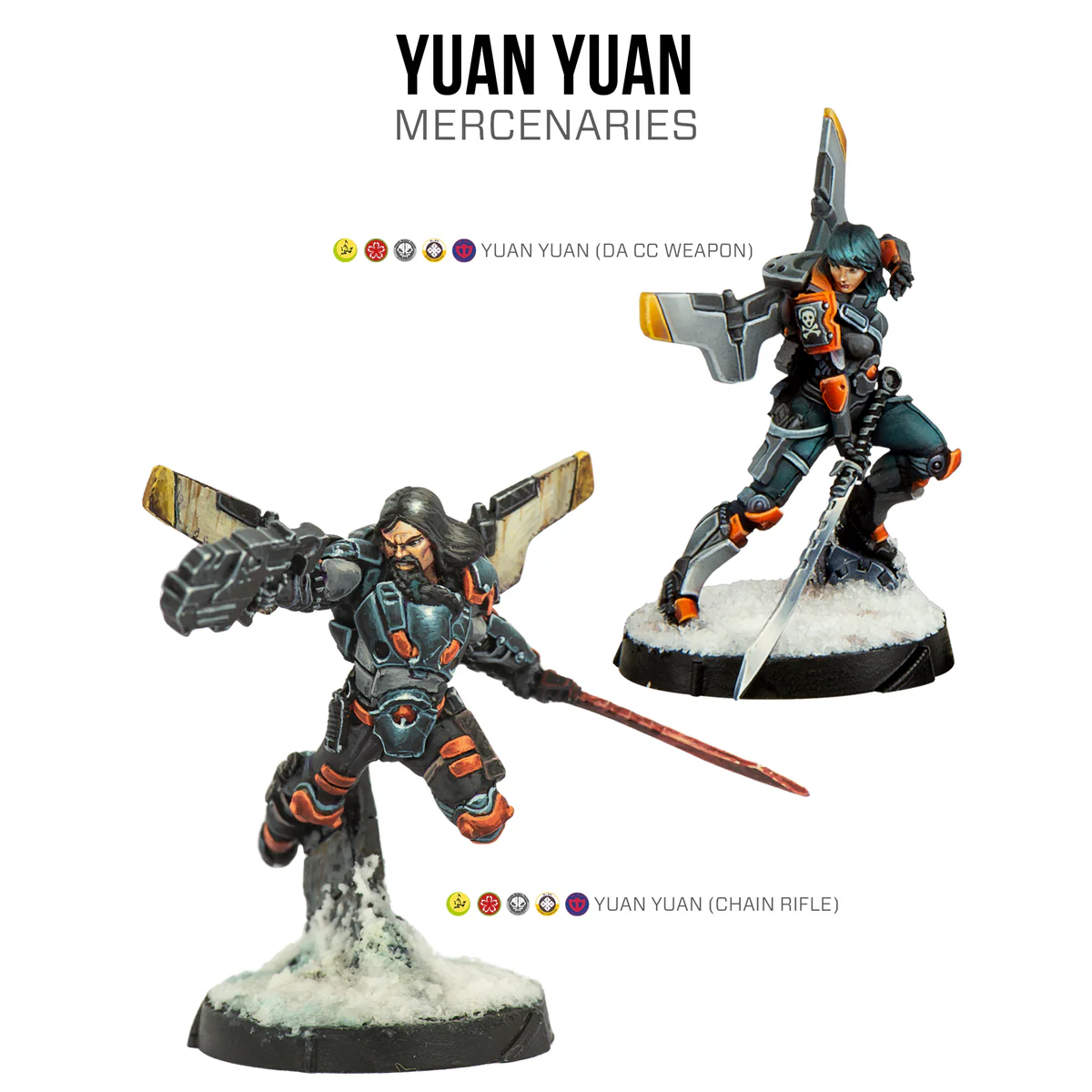 two mercenaries with winged jet packs miniatures