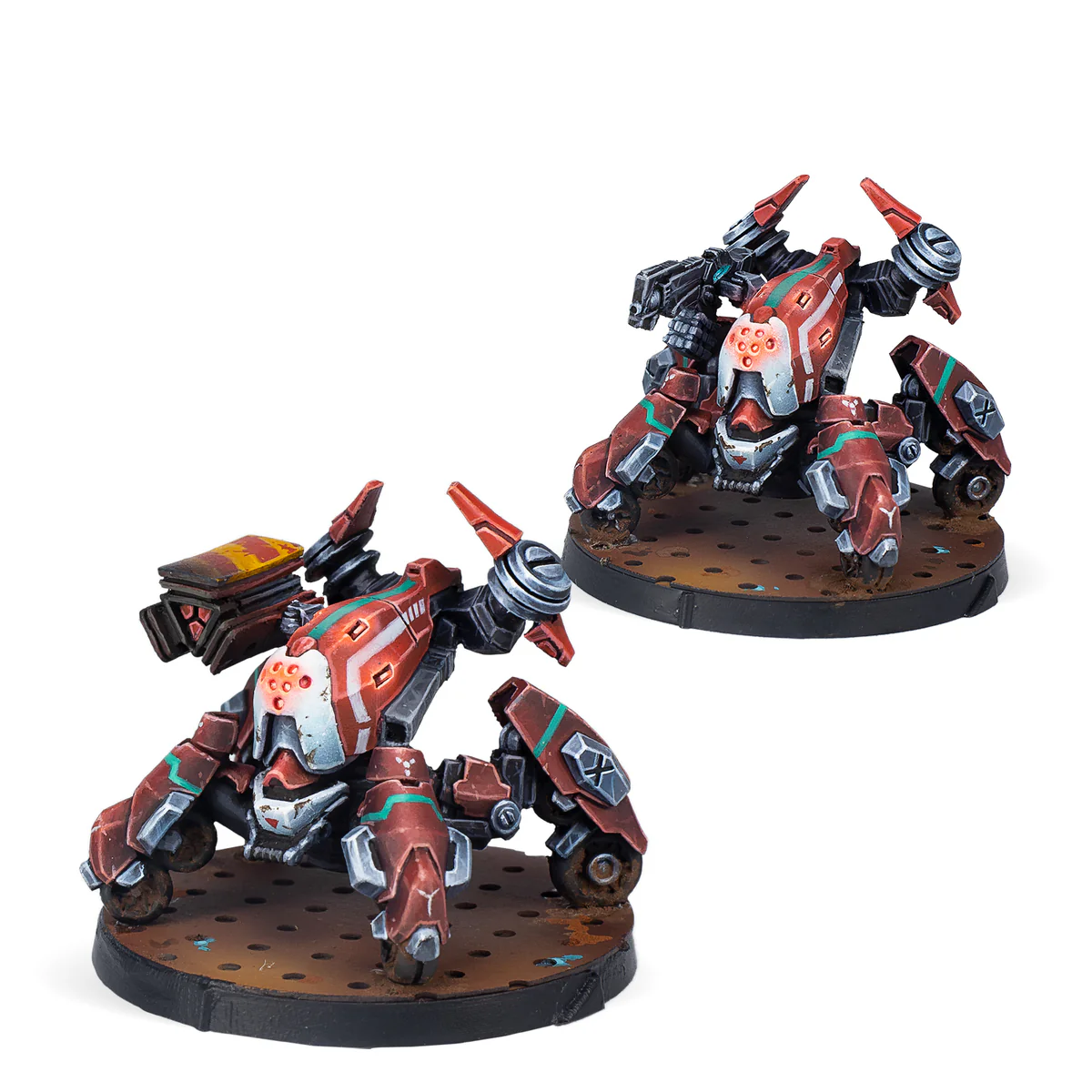 two painted zond robot miniatures