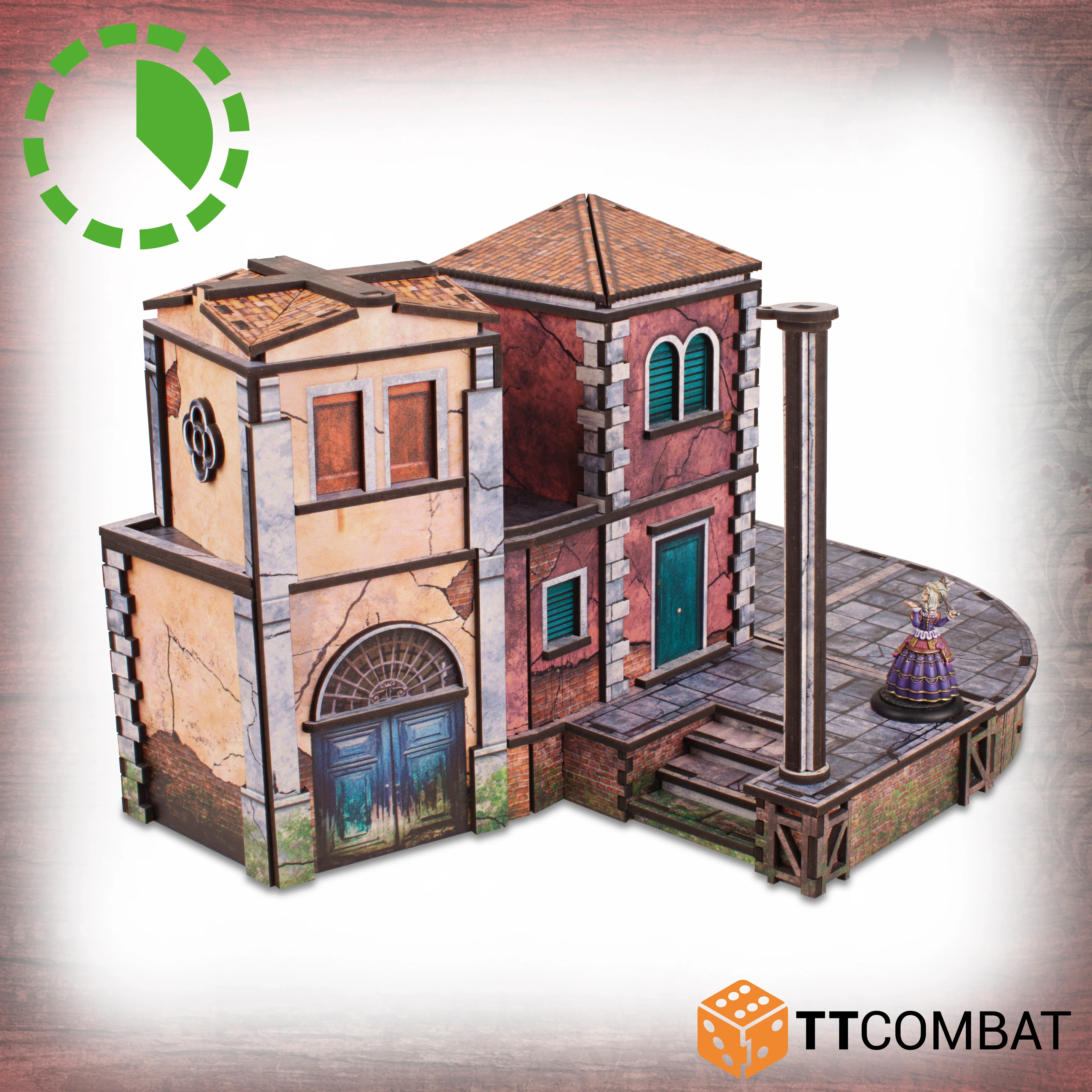 two small houses on platform