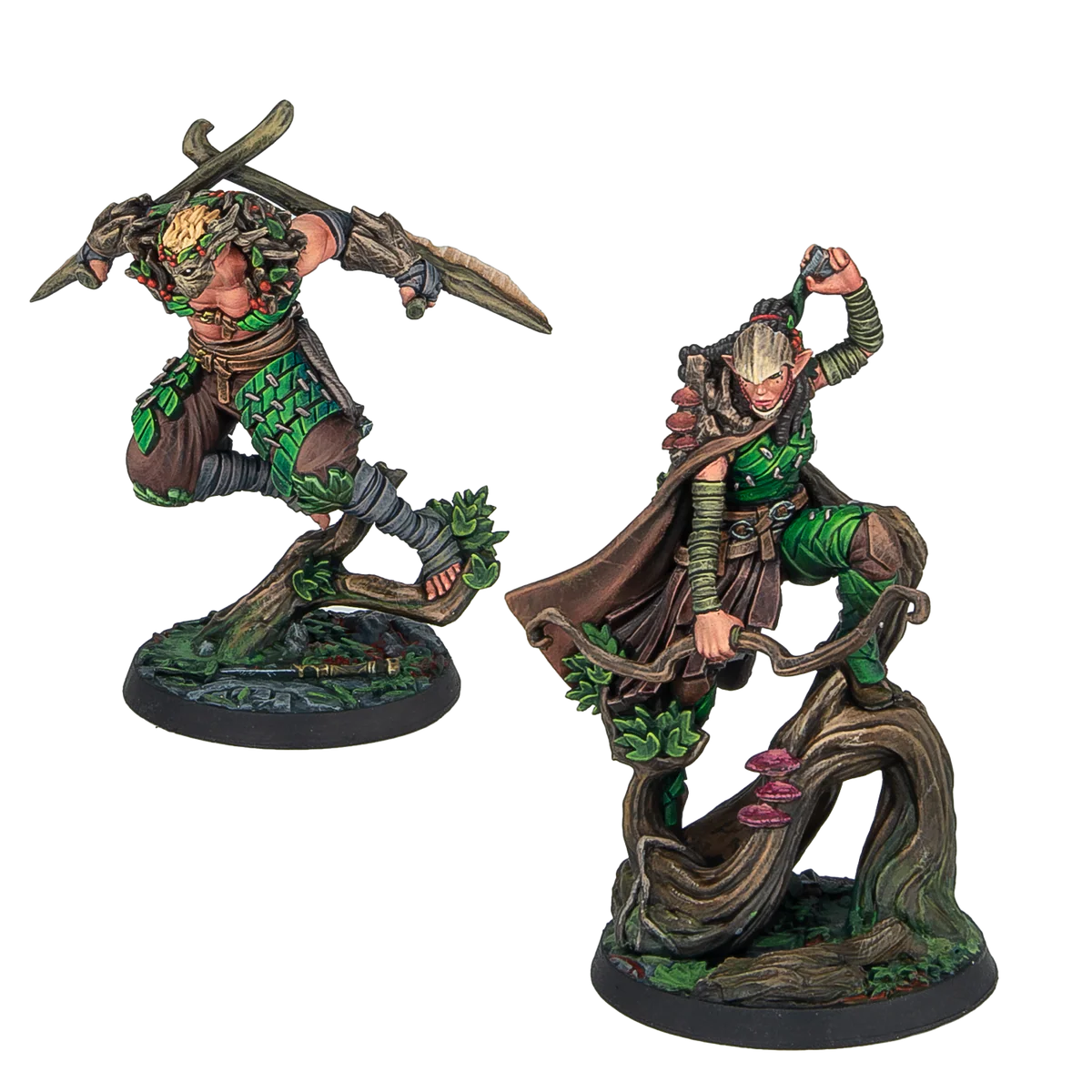 two woodland elves painted miniatures