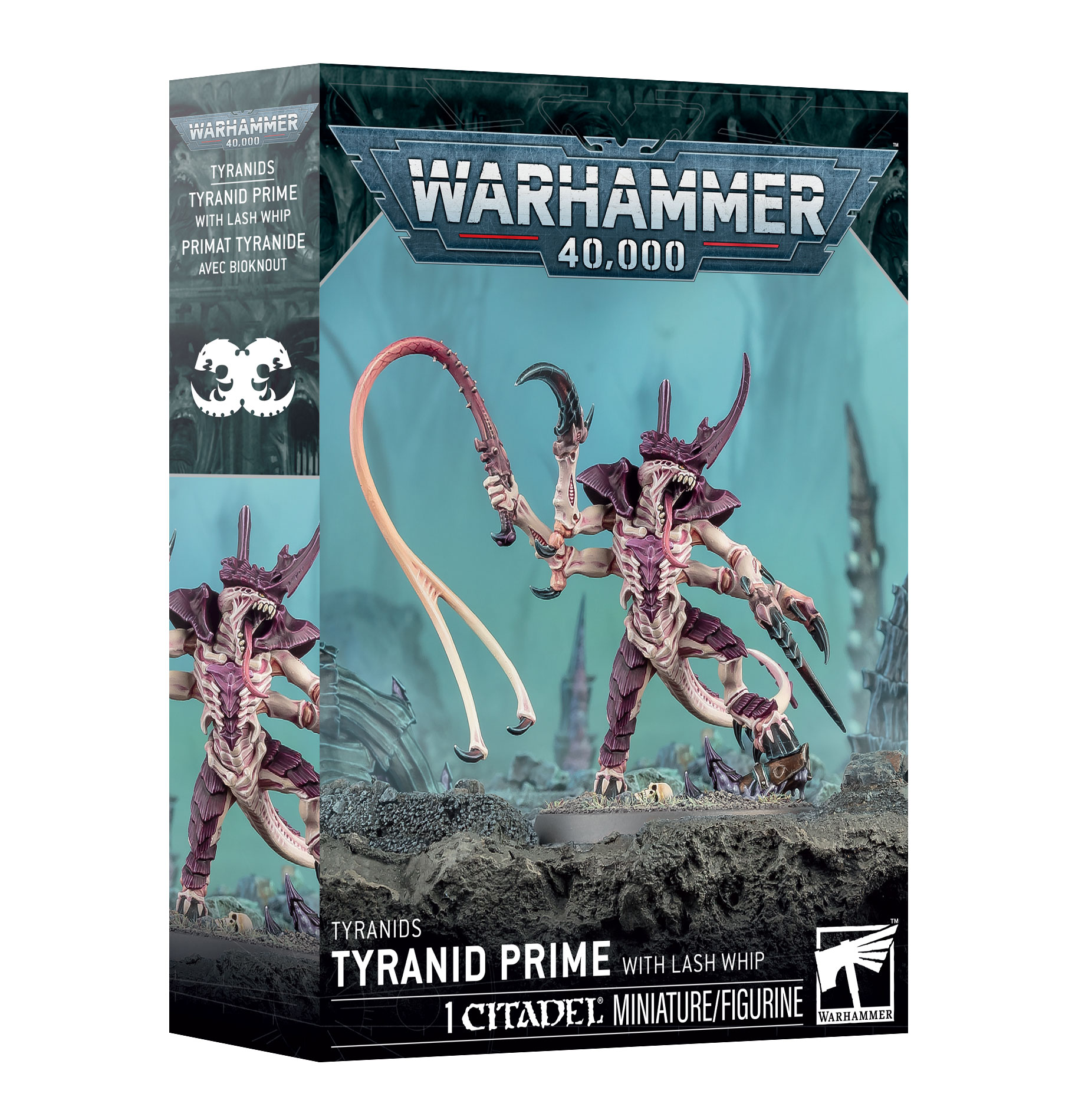 tyranid prime with lash whip front of box