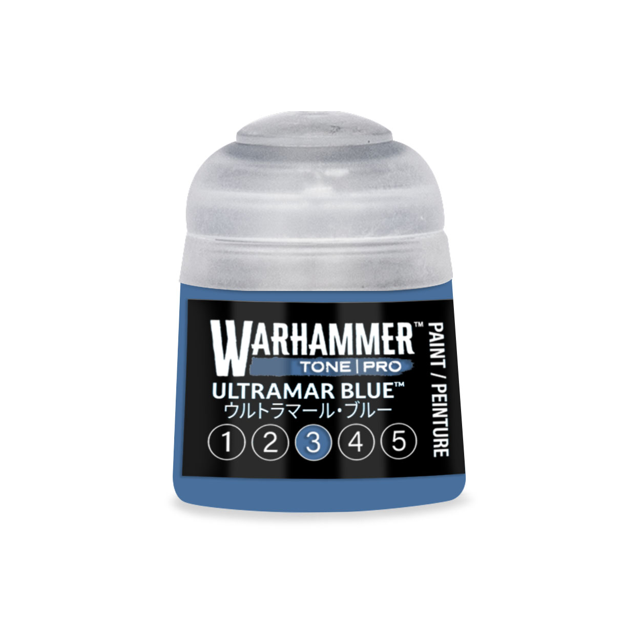 pot of muted blue paint