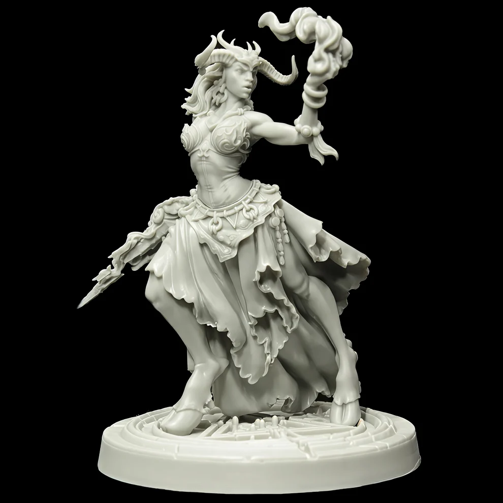 unpainted minotaur woman miniature