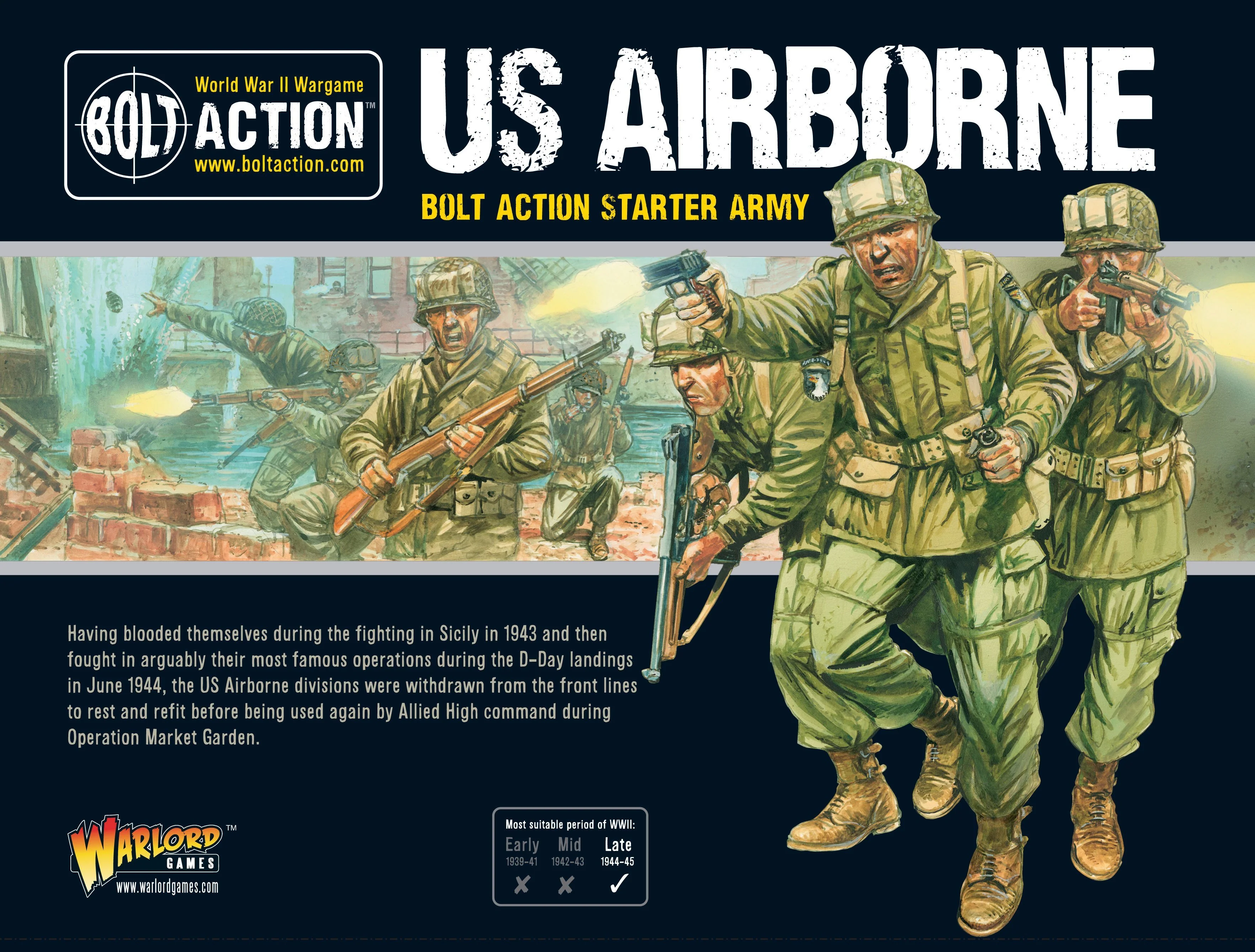 us airborne box art featuring drawings of us soliders