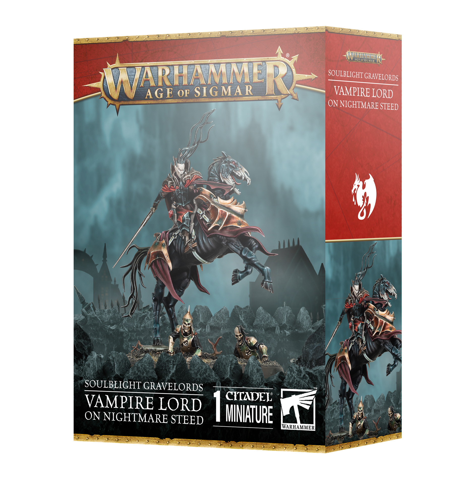 vampire lord on night mare steed front of box