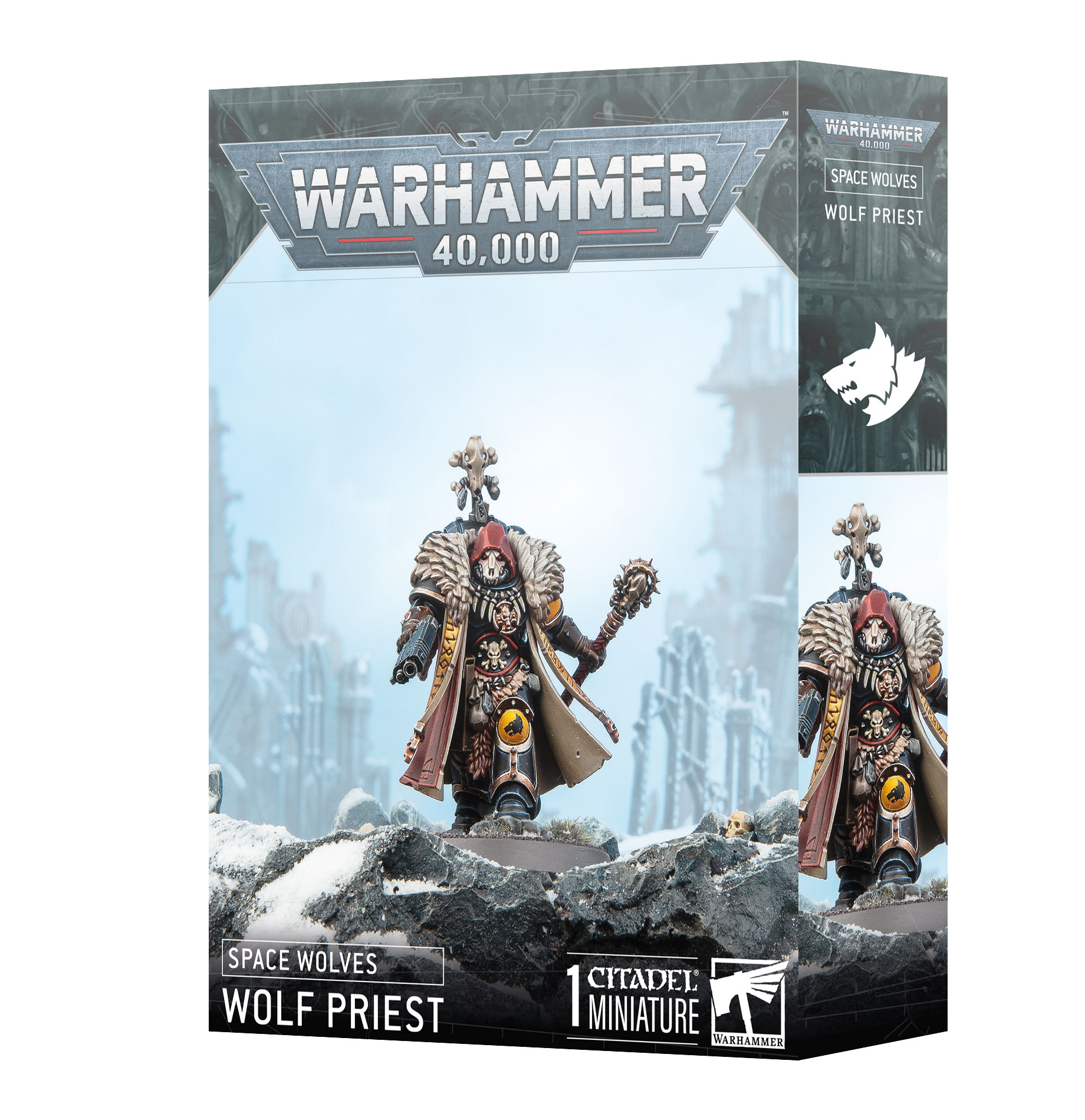 wolf priest front of box