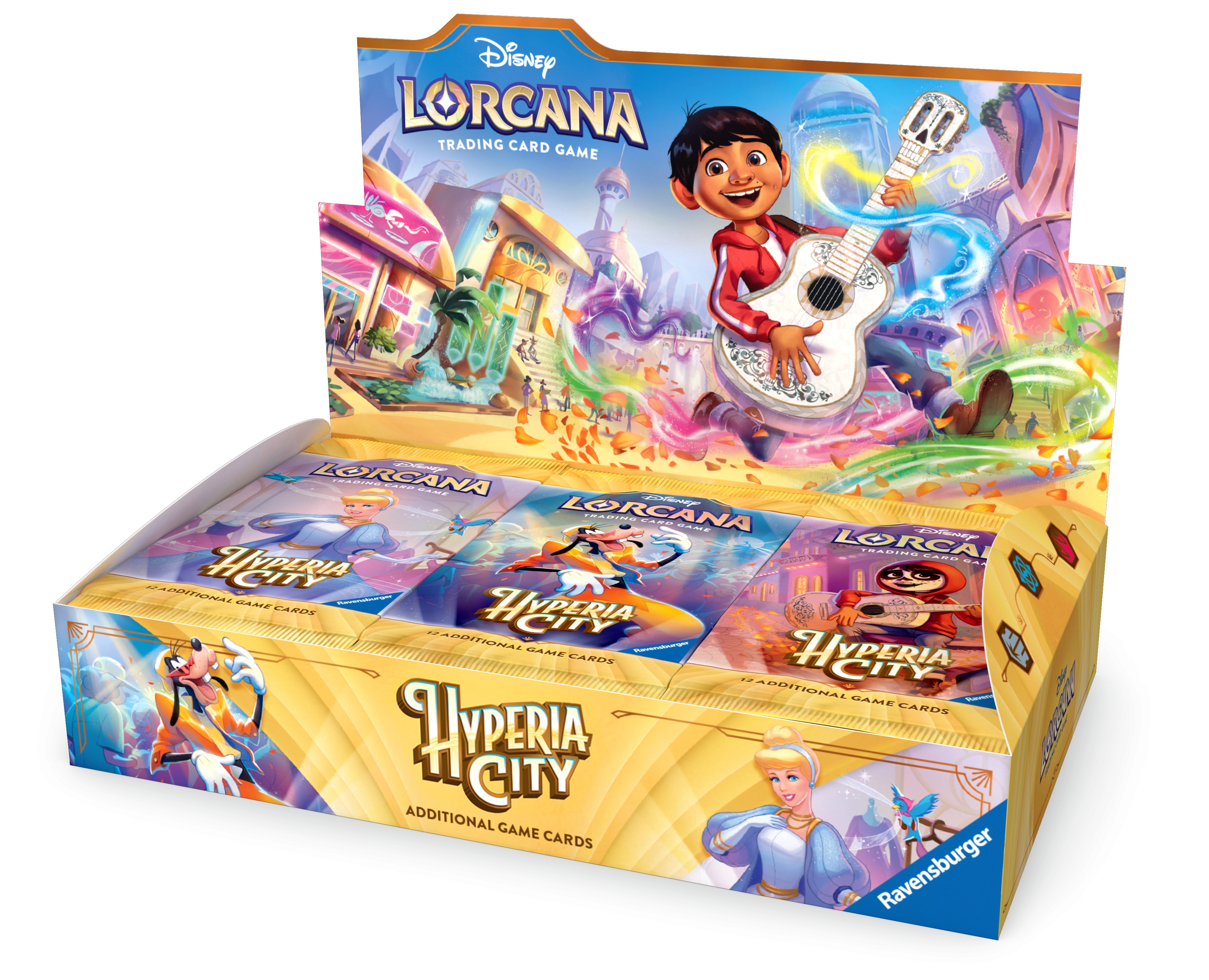 yellow hyperia city display of packs